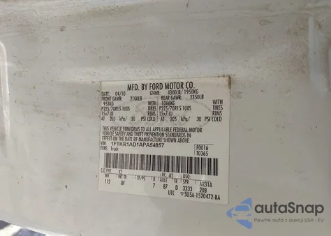 2010 Ford Ranger Xl/Xlt from USA, damaged, VIN 1FTKR1AD1APA54857